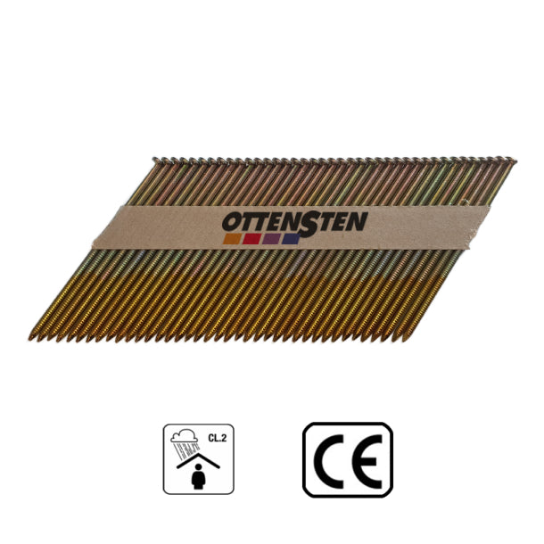 Strip Nails 34° Galvanized, Grooved (3.1 x 90 mm)