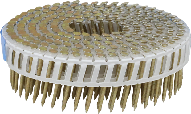 Karsti cinkotas rievotas naglas ruļļos apšuvumam (2.3 X 50mm; 15°; HDG)