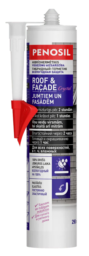 PENOSIL Roof & Facade Crystal caurspīdīgs hibrīdhermētiķis 290 ml