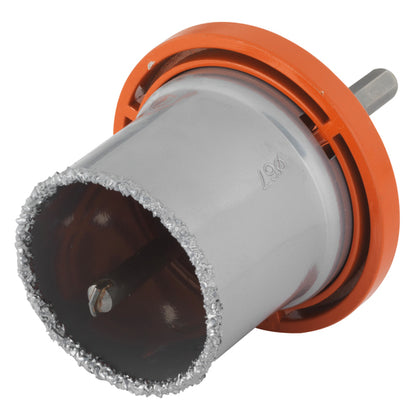 Wolfcraft caurumu zāģis betonam, pārklāts ar volframa karbīdu, ar uztvērēja plāksni un centrēšanas urbi (d=67mm)