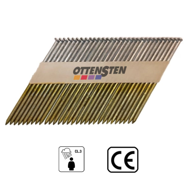 Strip Nails 34° Hot Zinc, Ribbed (3.1 x 90 mm)