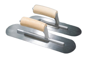 Oglekļa tērauda lāpstiņa ar noapaļotiem galiem 254–305×76–89 mm