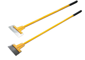 Skrāpis 203–305×100×1 mm ar 1400 mm dzeltenu kātu