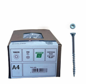 Skrūves Kokam 4.2 mm A4 nerūsējošā tērauda fasādēm un terasēm TX