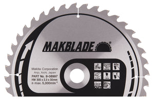 Makita MAKBLADE Saw Blade 305x2.3x30 mm 5° T40 – Wood Cutting (B-08997)