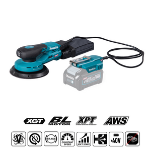 Makita XGT® BO004CG Random Orbital Sander, 40Vmax, 150 mm, Brushless