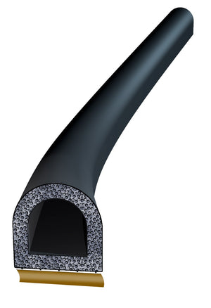 EPDM D veida blīvējuma lente logiem un durvīm (10 x 6 mm) (100 m)
