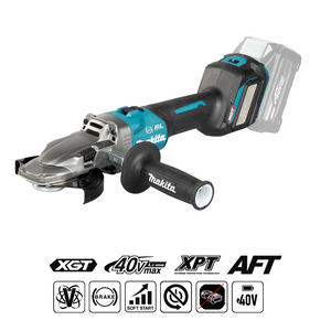 Makita XGT® GA055G zemā profila leņķa slīpmašīna – 125 mm, 40Vmax