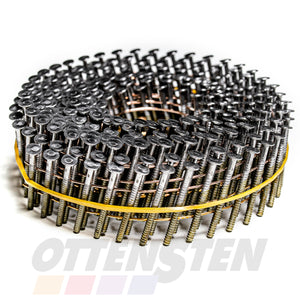 Naglas ruļļos 2.1 X 25 - 32mm (rievotas; palešu naglošanai; tups gals; OTTENSTEN)