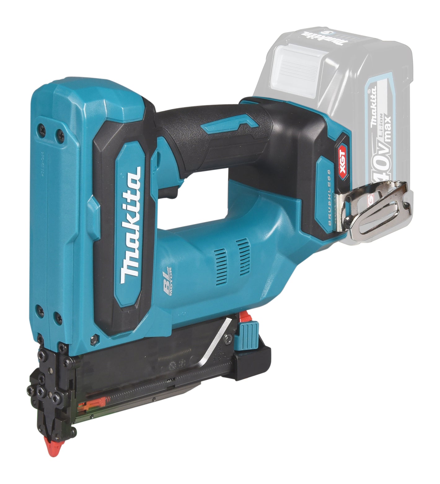 Makita XGT PT001G akumulatora apdares naglotājs 40Vmax – 23Ga, 15–35 mm
