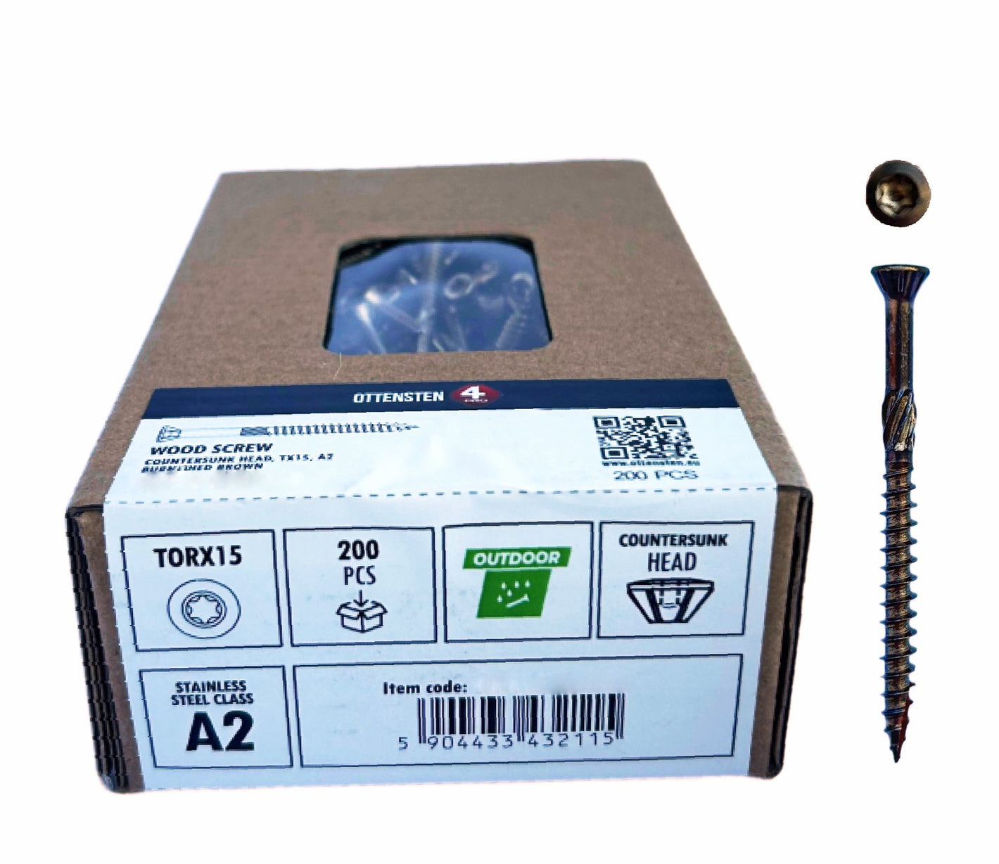 Decking wood screw 4.5 × 60 SK A2