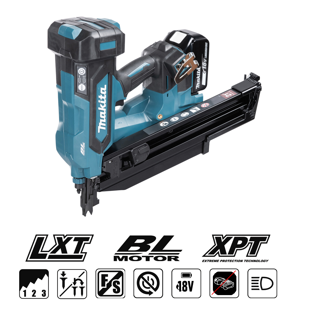 Makita DBN901 18V akumulatora konstrukciju naglotājs (50-90mm; 2.8-3.8mm; 21°; bez akumulatora)