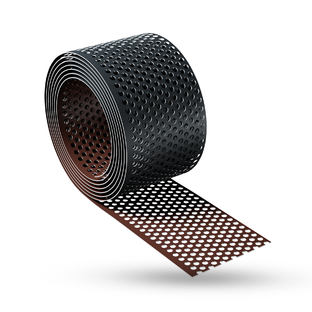 Alumīnija karnīzes siets 100 mm x 25 m – (krāsots alumīnijs - RAL7016 / RAL8017)