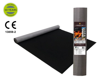 WINCO Firebreather black A2 W2 melna elpojoša un nedegoša fasādes aizsargmembrāna (1.5m x 50m; 75m2)