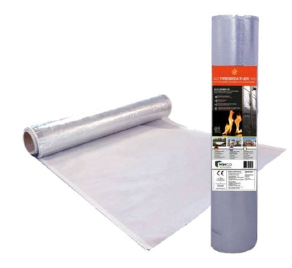 WINCO Firebreather Alu A2 W1 - Non-flammable, heat-reflecting, diffusing membrane (1.2 m x 35 m/50 m; 42 m2/60 m2)