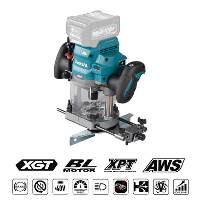 Makita RP001G 40 V XGT® iegremdējama frēze  