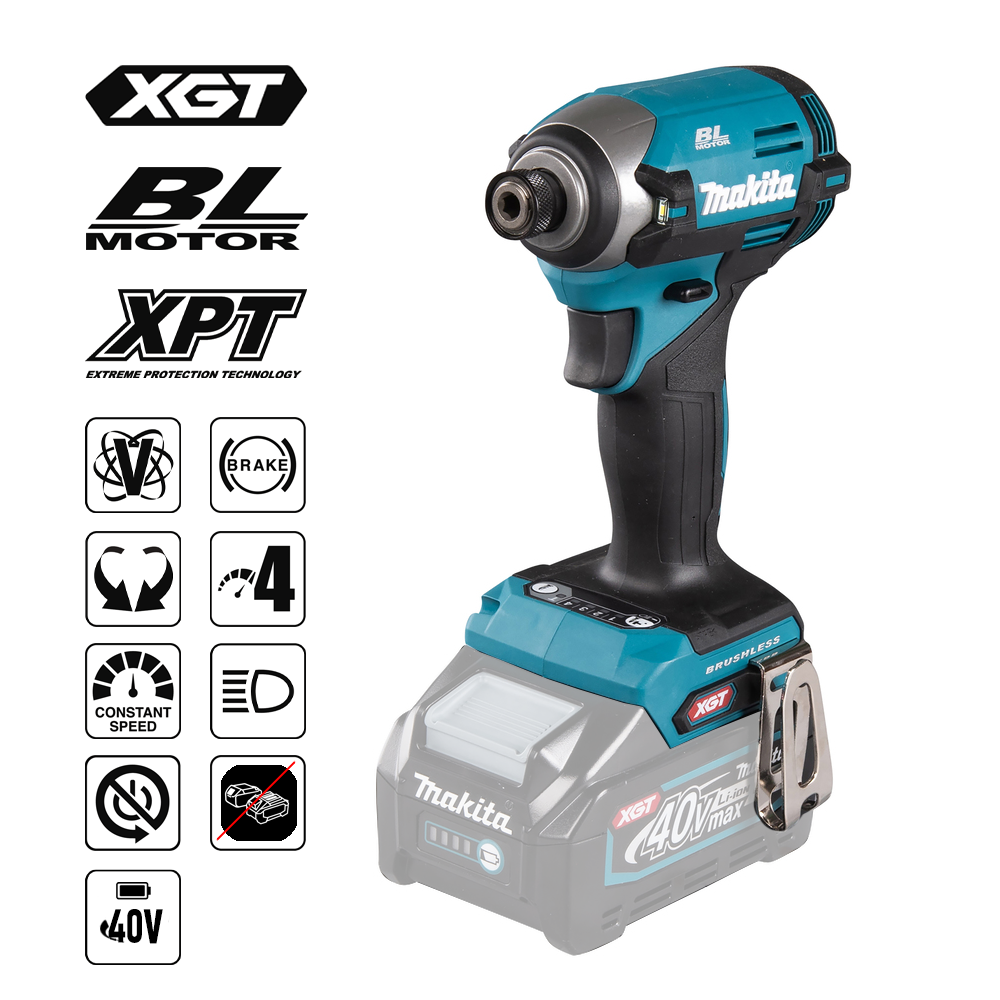 Makita XGT® cordless impact driver TD003G Z 40Vmax, 1/4", 210 Nm