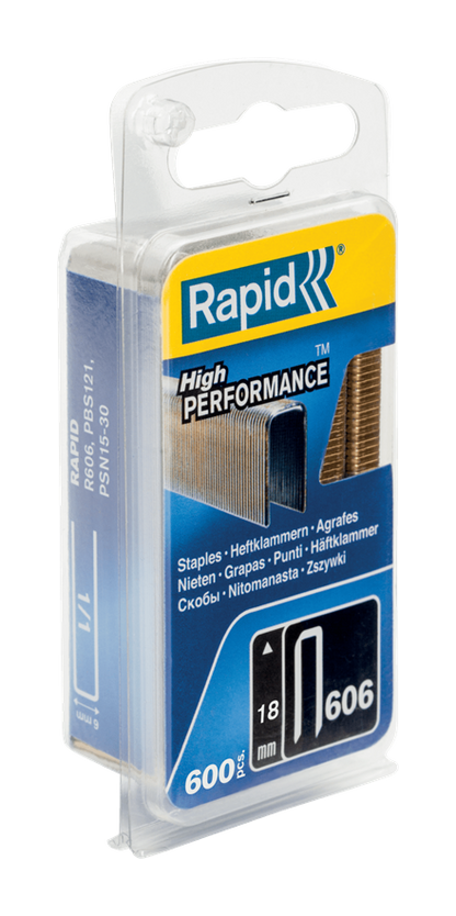 606 tipa šaurā kronīša skavas; cinkotas; sveķu pārklājums; 18 mm