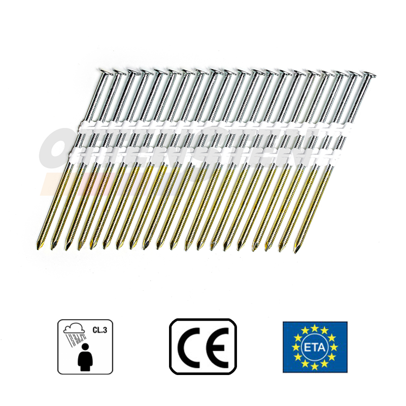 Celtniecības naglas kasetē 3.1x75 mm; 21°; karsti cinkotas; rievotas (4000 g.) - SENCO