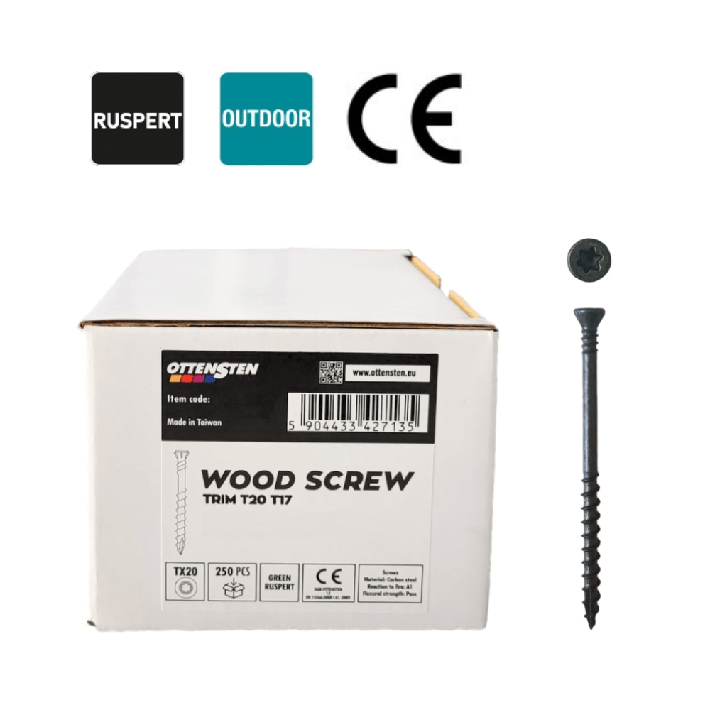 Skrūve kokam 4.2 x 45-55 mm, torx galva, ārdarbiem, ruspert pārklājums , 250gab., cink.