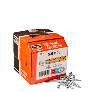 Nerūsējošā tērauda enkurskrūves koka konstrukcijām 5x40 mm CE sertificētas