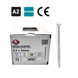 Nerūsējošā tērauda terases skrūves 4.2 x 56mm (terases skrūves, fasādes skrūves TX20 galva, CE sertifikāts, A2, 250 gab.)