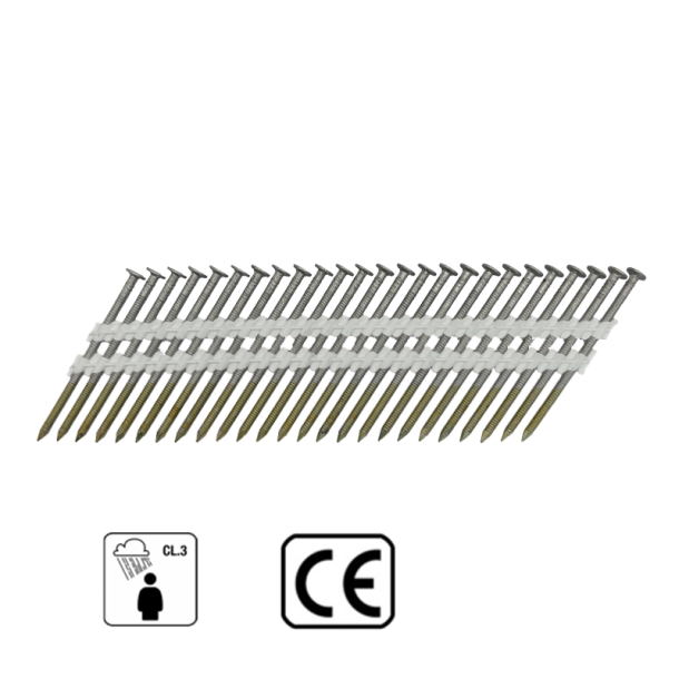 Celtniecības naglas kasetē 2.8x65 mm; 34°; A4; pilngalvas.; rievotas (1000 g.) - 4PRO (1)