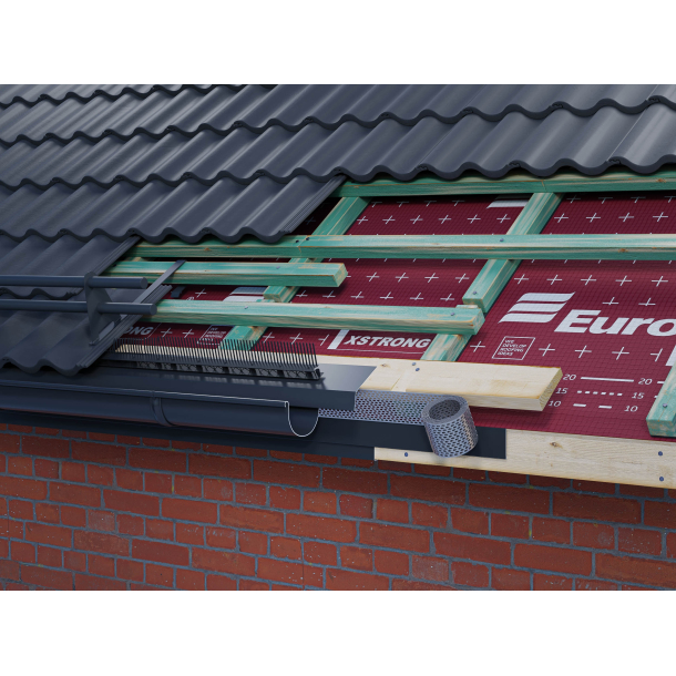 Plastmasas dzegas siets 100 mm x 5 m – melns (2)
