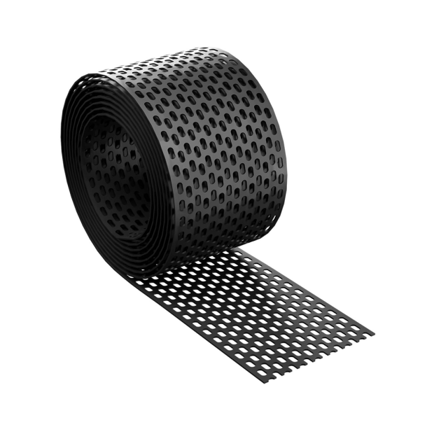 Plastmasas dzegas siets 100 mm x 5 m – melns (1)