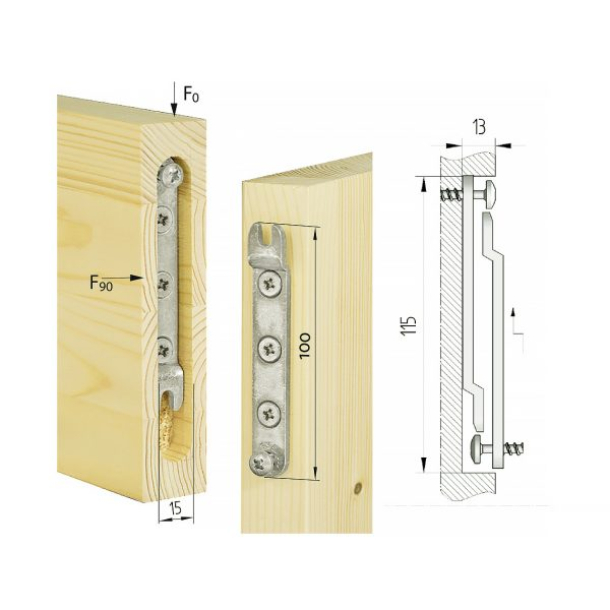 KNAPP® DUO-System Frame DUO 100/15 – slēpts mēbeļu savienojums (K055) (2)