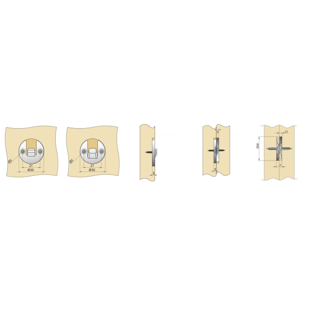 DUO 30 savienojums ar āķi, tērauds (zils cinkojums) (2)
