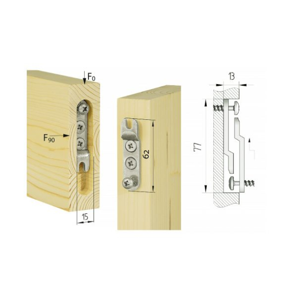 KNAPP® DUO-System Frame DUO 62/15 – slēpts mēbeļu savienojums (K036) (2)