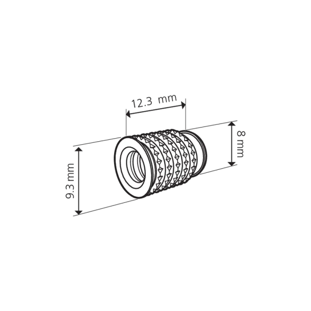 Muciņa ar iekšējo vītni Cabineo M6, 12.3 mm, 100 gab. (2)