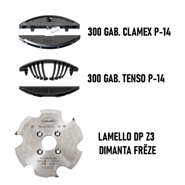 Akcijas komplekts - Lamello DP Z3 dimanta frēze + 300 gab. Tenso P-14 + 300 gab. Clamex P-14 (1)