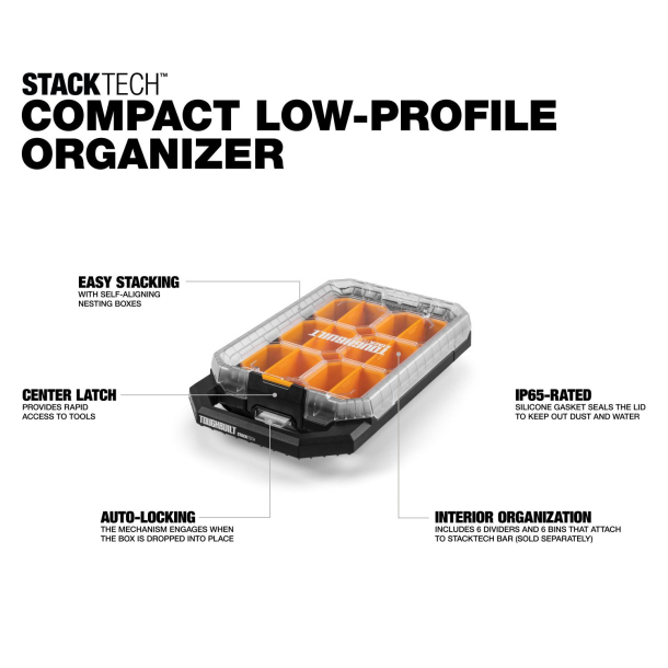 ToughBuilt® StackTech™ kompaktais 1/2 zema profila organizators ar IP65 aizsardzību (4)