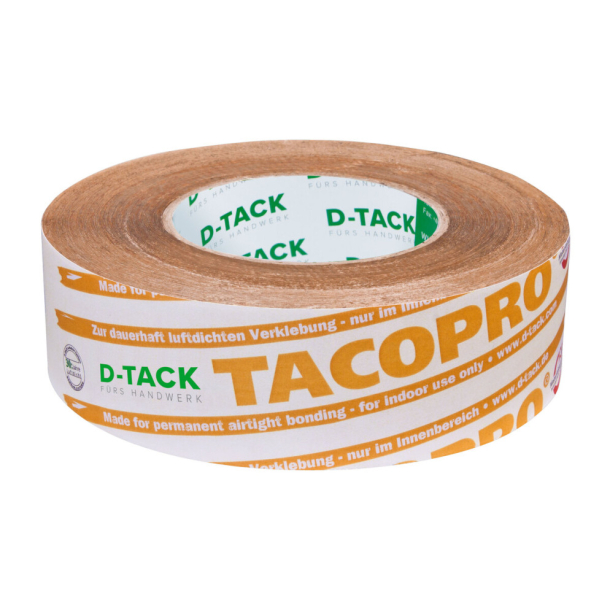 D-TACK Tacopro impregnēta papīra līmlente hermētiskiem savienojumiem 50mm x 40m  (1)