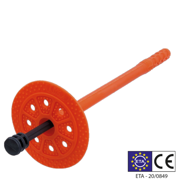 Izolācijas dībelis ar plastmasas naglu 10x200mm (60mm plāksni, īsā izplešanās zona) (1)