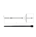 Izolācijas dībelis ar plastmasas naglu 10x200mm (60mm plāksni, īsā izplešanās zona) (2)